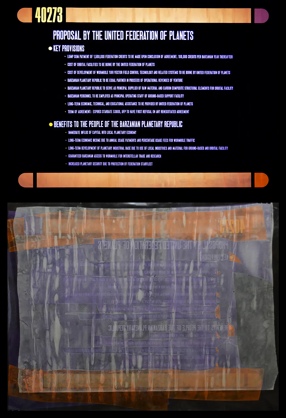 Federation's Wormhole Bid LCARS Panel