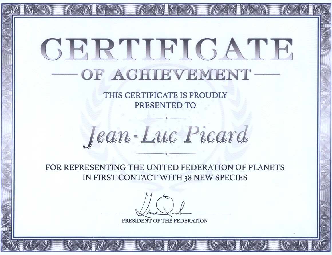 Certificate Of Achievement